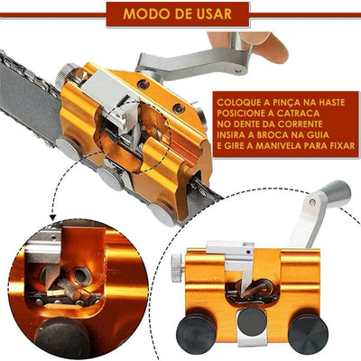 Afiador De Corrente Motoserra 3 Cabecas Profissional